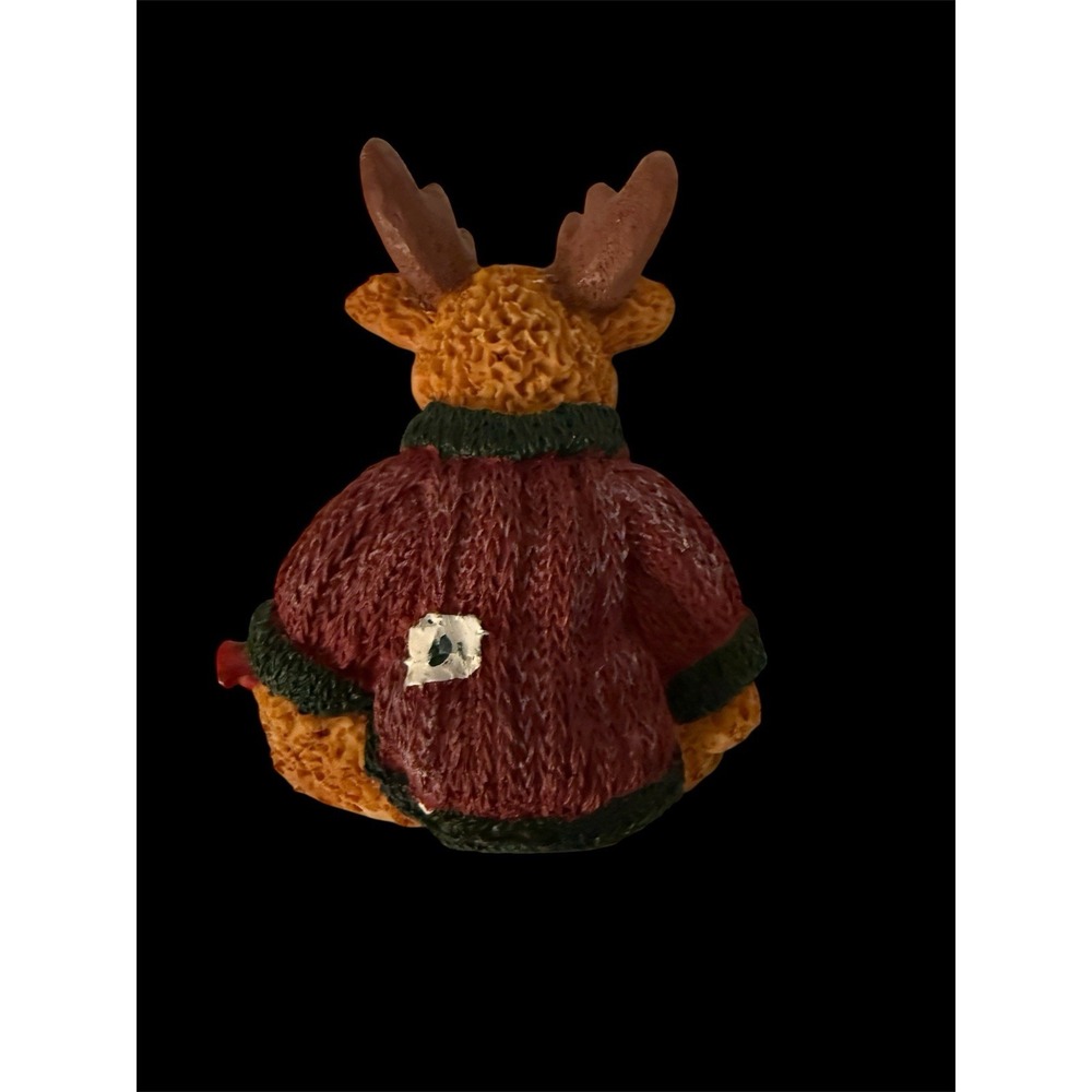 Holiday Collection Reindeer Figurine wearing knitted sweater Vintage Collectible - Picture 5 of 5
